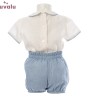 Conjunto lino bebé Lucas celeste