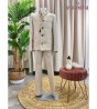 TRAJE+CAMISA NIÑO CUELLO MAO LINO TOSTADO