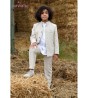 TRAJE+CAMISA NIÑO CUELLO MAO LINO TOSTADO