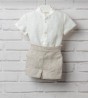 conjunto bebe lino tostado