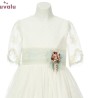 VESTIDO COMUNION NIÑA con cintura bordada