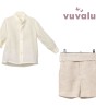 Conjunto niño ceremonia Lino Noah tostado