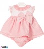 VESTIDO BEBE CON BRAGUITA Y CAPOTA MODELO 9117
