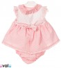 VESTIDO BEBE CON BRAGUITA Y CAPOTA MODELO 9117